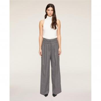 Pantalones palazzo de mujer con pinzas de franela