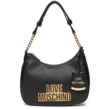 Love Moschino Women's Black Cut Out Shoulder Bag with Zip Closure