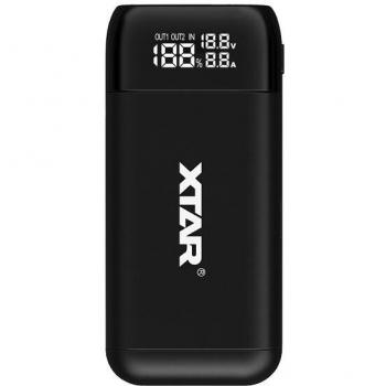 Cargador de Batería Xtar PB2S - Cargador Rápido USB C para 18650, 20700, 21700 (Negro)