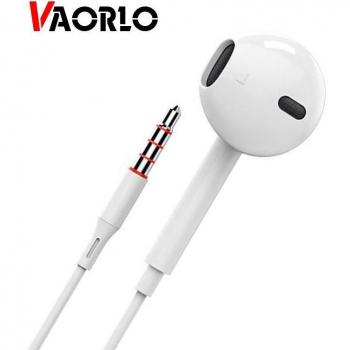 Auriculares con cable VAORLO 3.5 MM, subwoofer, graves súper HiFi, cómodos, intrauditivos, compatibles con smartphones, PC y portátil - color blanco