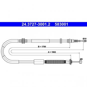 Cable de freno de mano ATE 24.3727-3001.2