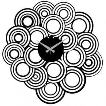 Reloj de Pared Círculos 6, Metal, Negro, 49x0.15x50 cm