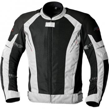 RST Chaqueta de Moto Vent-xt CE Negra y Plateada, resistente al agua, con certificación CE, ventilación optimizada, material de alta resistencia, protección en hombros y codos, diseño ergonómico y ajustable