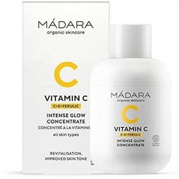 MÁDARA Cosméticos Orgánicos | Concentrado de brillo intenso de vitamina C: 30 ml, potenciador del