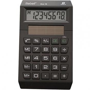 Calculadora Solar Rebell Eco10, 8 dígitos, negra