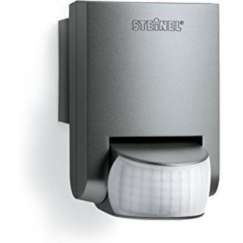 Steinel IS 130-2 Detector de Movimiento Gris Antracita, Sensor de 130° con Alcance de 12 Metros y Protección IP54 para Interiores y Exteriores