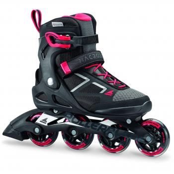 Rollerblade Mujer Macroblade 80 W Fitness Patines, Mujer, 07847200 7Y9, Negro/Rosa, 40.5