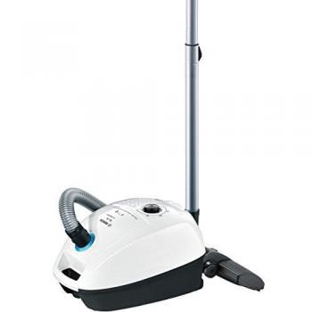 Bosch Hogar ProHygienic Aspirador con bolsa, 600 W, 4 litros, 77 Decibelios, Kunststoff, Blanco/azul metálico