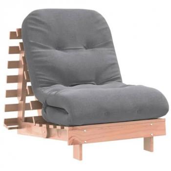 Futón sofá cama con colchón de madera maciza Douglas 70x206x11 cm
