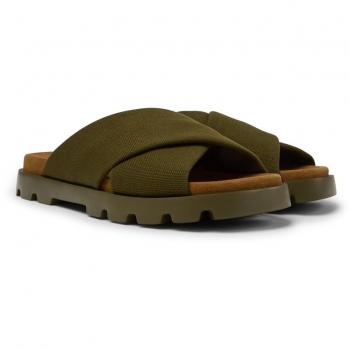 CAMPER Brutus Sandal - Sandals for Men - Green, size 40/7, Cotton fabric