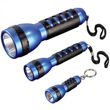Set de Linternas LED Hama FL-130 (3 Piezas) con Baterías, Color Negro y Azul