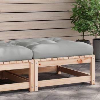 Garden Footstool with Cushion Solid Pine Wood