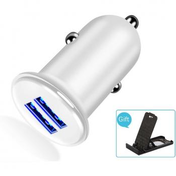 Cargador Mini USB Dual 3.1A para Coche y Motocicleta, Mechero Universal para iPhone 11, X, 8, 7, Samsung y Xiaomi
