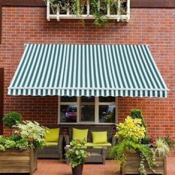 Toldo Manual Plegable de Aluminio Outsunny 295x250 cm Ángulo Ajustable - Verde