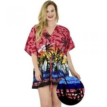 La Leela Las Mujeres Likre Bata Más El Vestido Del Traje De Baño Ropa De Playa Kaftan Encubrir Roja