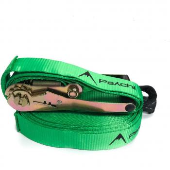 Psychi - Cuerda de Slackline de 50 mm - con trinquete - 15 m - Verde