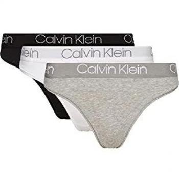 Calvin Klein Pack de 3 Braguitas para Mujer 3 Pk High Leg Tanga con Stretch, Black/White/Grey Heather, S