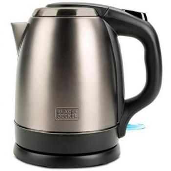 Black + Decker BXKE2202E Hervidor de Agua Eléctrico, 2200W, Capacidad 1.2L, Base Giratoria 360°, Apto para Zurdos, Mango Ergon