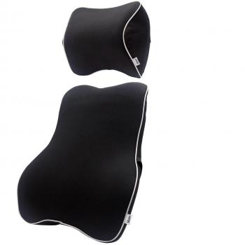 Valuetom Cojín Lumbar Ortopédico Soporte y Almohada de Cuello, Cojín Respaldo Lumbar para Oficina, Hogar, Coche, Avión, Silla de Ruedas y Viajes
