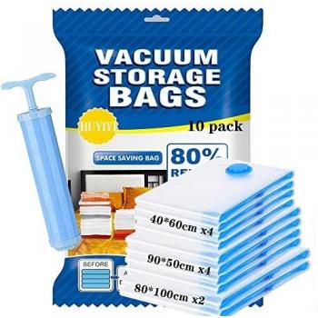 Bolsa Vacio Ropa, Bolsas Ropa al Vacio, Bolsas Vacio Ropa Aspiradora, 10pcs Bolsas para Guardar Ropa 2*