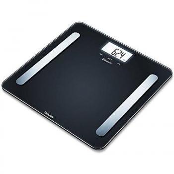 Beurer BF600 - Báscula de baño diagnóstica Bluetooth, compatible con App en español Health Manager, 2 electrodos, Android y iOs, negro, 30 x 30 x 2,1 cm, 1,5 kg