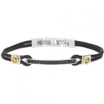 Pulsera Hombre Guess Portofino Acero/Oro Amarillo/Negro Mod. JUMB03034JWSTYBT-U