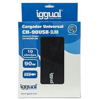 Iggual CH-90W USB Slim 90W - Cargador PortÃ¡til
