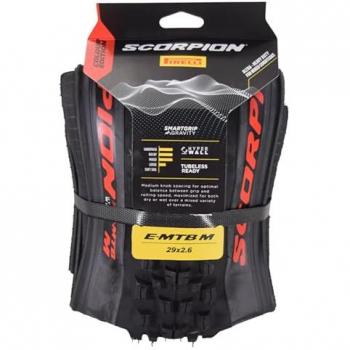 Pirelli Scorpion E-MTB M Tubeless 29'' x 2.6, neumático para mountain bike, compatible con sistemas tubeless, diseño especializado para e-MTB, dimensiones 29 pulgadas de diámetro y 2.6