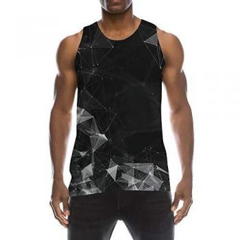 TUONROAD Camisetas de Tirantes para Hombres Geométrico Divertida 3D Impreso Chaleco Tops Casual Multicolor Ligero Camisetas sin Mangas Deportivas Secado Rápido para Running Fitness Ejercicio - XL