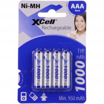Pila Recargable NiMH AAA 1000 mAh - Paquete de 4 unidades