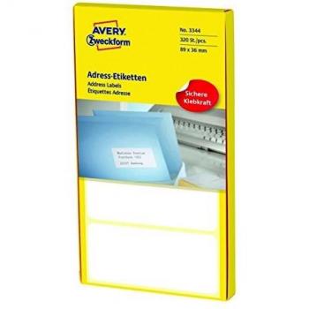 Avery 3344 Rectángulo redondeado Blanco 320pieza