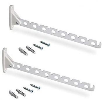Colgadores abatibles para perchas de armario Jagmet - Lote de 2, Acero pintado blanco, 321mm