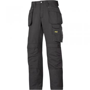 Pantalones largos de trabajo Snickers Workwear Rip-Stop con bolsillos flotantes, color negro, talla 050