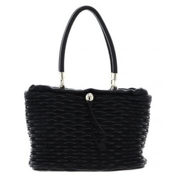 Furla Mionido Shoulder Bag, Leather, Black, Size: ONE SIZE, Dimensions: 31.5 cm