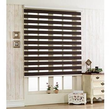 Custom corte a tamaño, [winsharp woodlook 150] Horizontal ventana estor Zebra Dual Persiana & tratamientos,, W x H