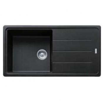 Lavello Franke Boston BFG 611-97 de 1 vasca con gocciolatoio, finitura fragranite negro, dimensiones 97x50 cm