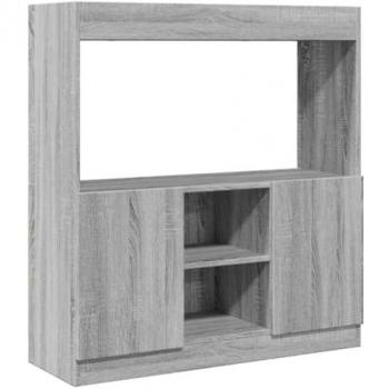 Aparador de madera de ingeniería gris Sonoma 92x33x100 cm