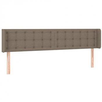 Cabecero con LED de tela gris taupe 163x16x78/88 cm