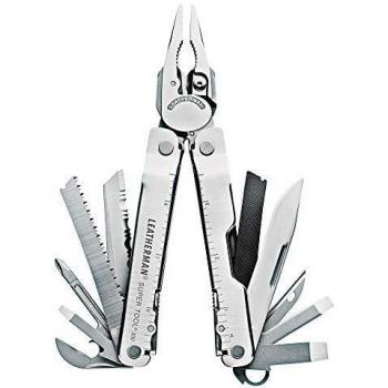 Leatherman Super Tool 300 - Multiherramienta de bricolaje, hecha en EE.UU. y con todas las navajas y herramientas de bloqueo en acero inoxidable con una funda de nylon, en negro