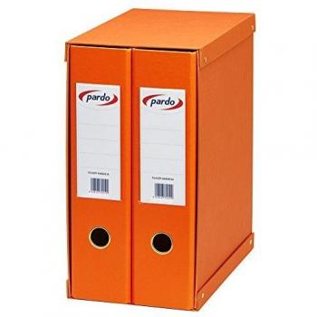 PARDO 924209 - Módulo forrado, 2 archivadores palanca, color naranja