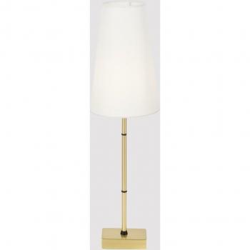 Lámpara de Mesa Zaragoza en Latón E14, 1 Luz, Pantalla de Tela Blanca