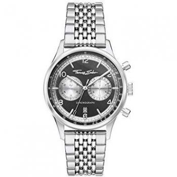 Mens THOMAS SABO Vintage Chronograph Watch, Rebel at Heart Chronograph in silver black, Gray male, Size: ONE SIZE