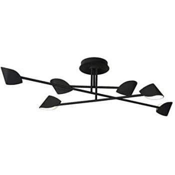 Plafón Semiempotrado Grande LED Capuccina 6 Luces 44.5W 3000K Negro con Garantía de 3 Años