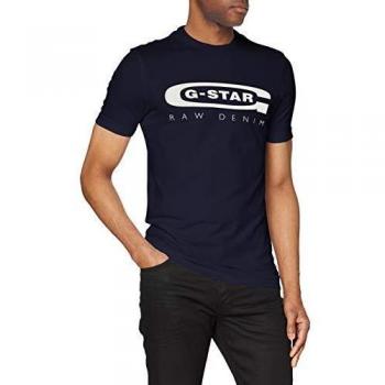 G-Star RAW Men's Graphic 4 Slim Fit Short Sleeve T-Shirt in Sartho Blue