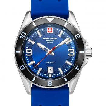 Reloj de Hombre Swiss Alpine Military® Sierra 42mm con Resistencia al Agua de 10ATM y Esfera Azul y Plateada