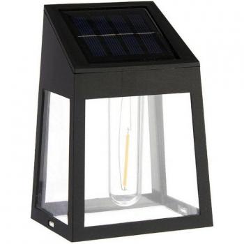 Ibergarden Lámpara Solar LED 6,6 X 13 X 9,3 Cm - Negro Plástico - Iluminación Exterior