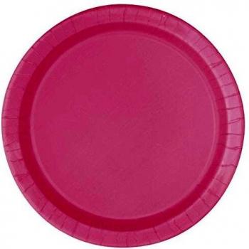 Unique Party - Platos de Papel - 21.9 cm - Rosa Claro - Paquete de 16