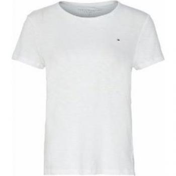 Tommy Hilfiger Women's Heritage Crew Neck T-Shirt - Organic Cotton, Short Sleeve, Sustainable, White (L)