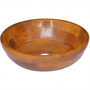 vidaXL Solid Teak Wood Basin Φ40x10 cm