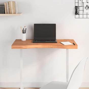 Tablero de escritorio madera maciza de haya 80x(36-40)x4 cm Marrón